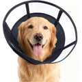 MoonyMars Soft Dog Cone Breathable Clear Plastic Elizabethan Recovery Collar For Large And Medium Dogs Black Large
