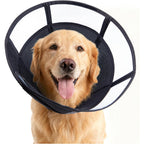 MoonyMars Soft Dog Cone Breathable Clear Plastic Elizabethan Recovery Collar For Large And Medium Dogs Black Large
