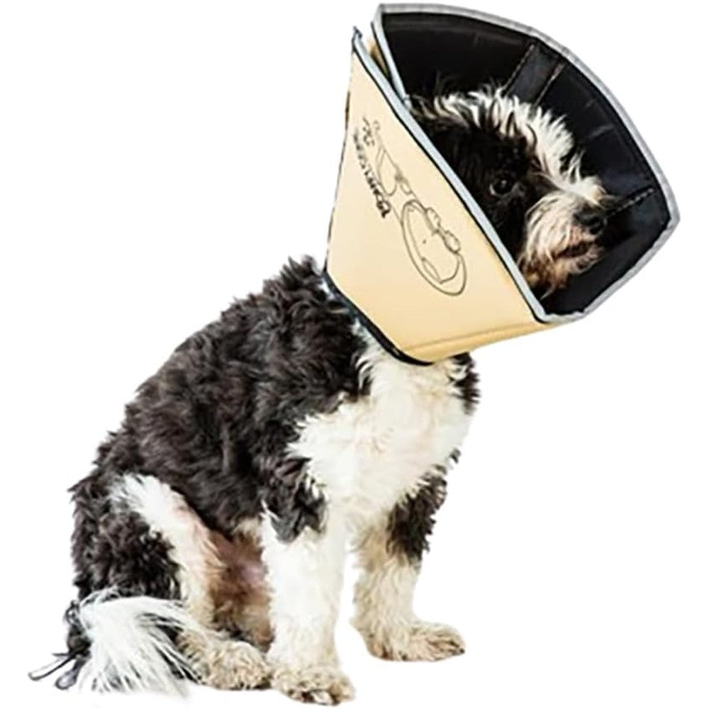 All Four Paws The Original Comfy Cone Soft Pet Recovery Elizabethan Collar For Dogs And Cats After Surgery Reversible Design Large Size Tan