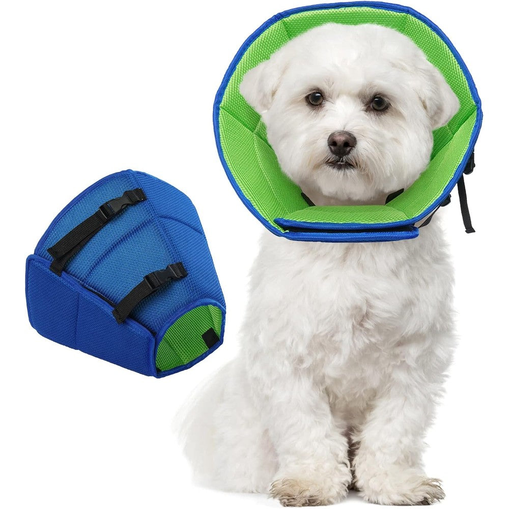 Letsqk Dog Cone Collar After Surgery For Medium Dogs Adjustable Soft Recovery Elizabethan Collar For Wound Healing And Protection Blue