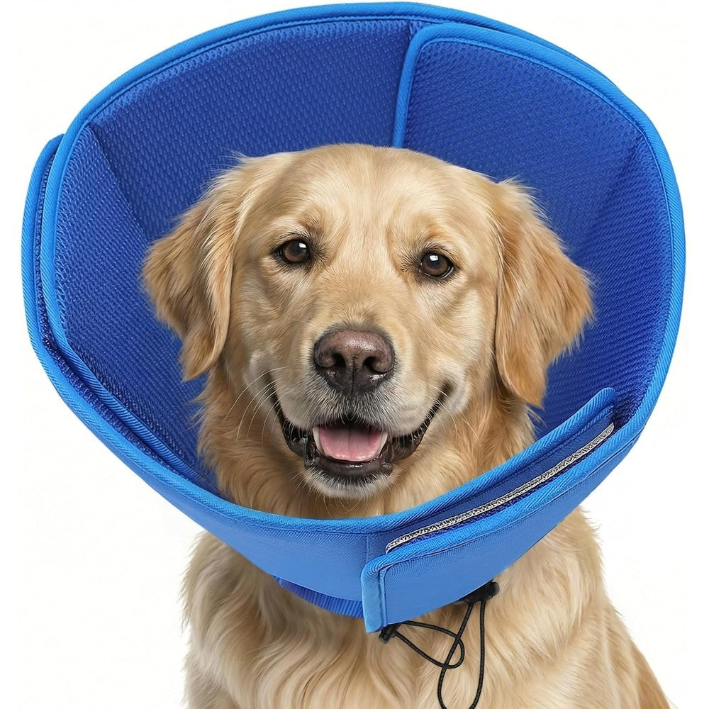 AOFITEE Soft Dog Cone Collar Anti Licking Adjustable Breathable Elizabethan Recovery Collar Alternative For Large Dogs Post Surgery Wound Healing B...