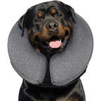 MIDOG Inflatable Dog Cone Soft Donut Recovery Collar Alternative After Surgery Neck Pillow Design Prevent Licking Grey Extra Large