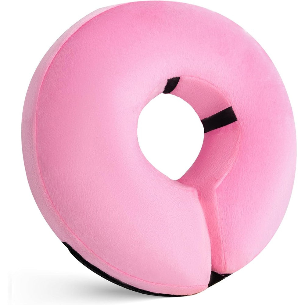 Katoggy Inflatable Dog Cone Collar Soft Protective Recovery Donut Neck Elizabethan Collar For Post Surgery Healing Medium Size Pink