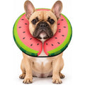 MIDOG Soft Inflatable Dog Cone Recovery Collar Donut E Collar Alternative For Post Surgery Prevention Licking Watermelon Print Medium Size