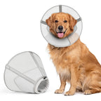 Joypig Breathable Mesh Dog Cone Collar With Soft Liner For Surgery Post Recovery Elizabethan Alternative For Small Medium Large Breeds White Large