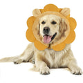 IEUUMLER Inflatable Recovery Dog Collar Protective Donut Cone Adjustable Soft Pet E Collar After Surgery For Dogs And Cats Brown Lion Large Size