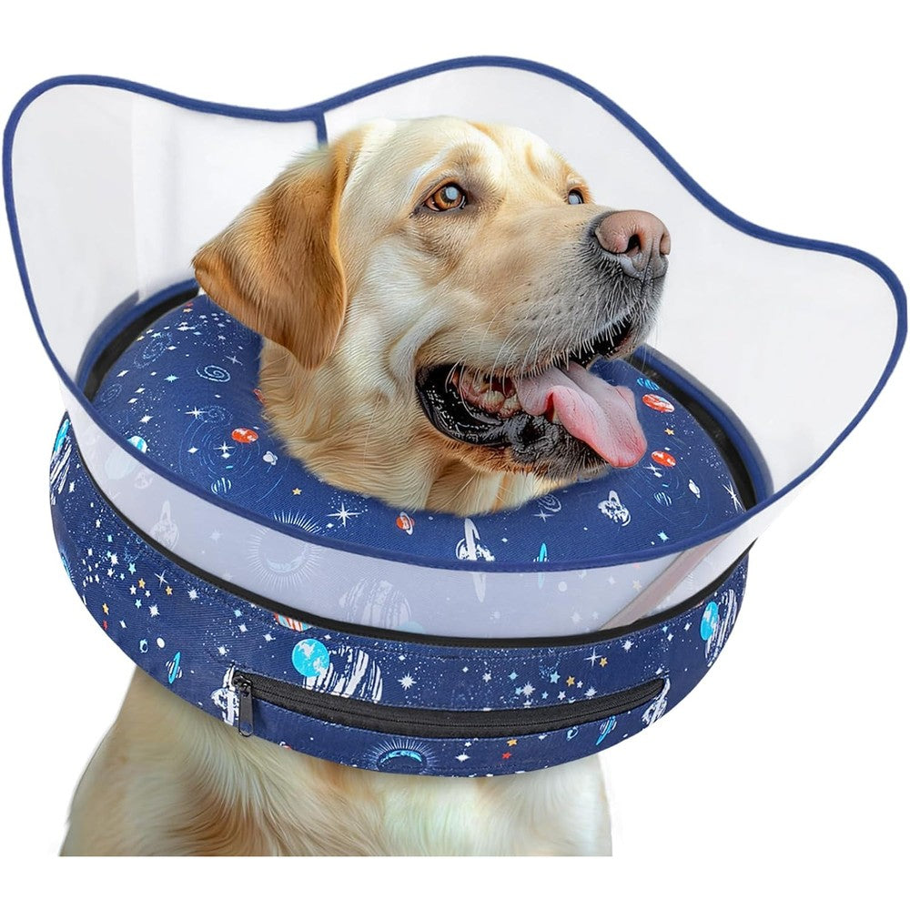 Toptakeit Elevated Inflatable Dog Cone Collar After Surgery Soft Donut Recovery Neck Pillow Alternative For Small Medium Large Dogs