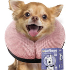 Loflaze Soft Inflatable Dog Cone Collar For Large Medium Small Dogs Cats Recovery Donut Neck ECollar Alternative Pink Medium