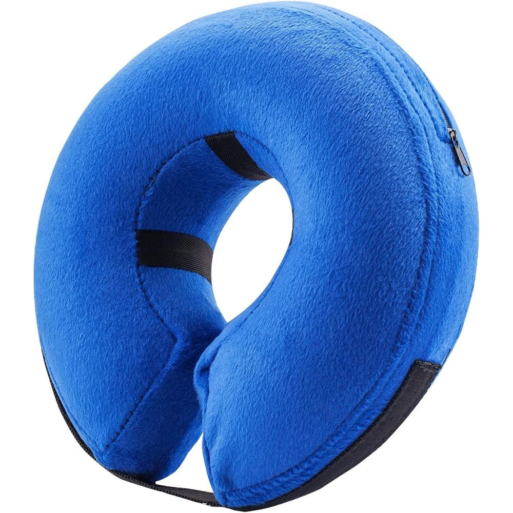 Bencmate Protective Inflatable Collar For Dogs And Cats Soft Pet Recovery Donut E Collar Alternative Large Size Blue