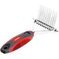 Tuff Pupper Dog Undercoat Rake Tool And Dematting Comb For Thick And Curly Coats With Ergonomic Non-Slip Safety Handle