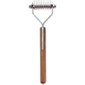 Mars Coat King Blunt Dematting Undercoat Grooming Rake Stripper Tool For Dogs And Cats, 10 Blade, Stainless Steel And Wooden Handle