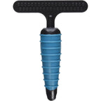 Master Grooming Tools Ergonomic Double Row Undercoat Rake For Dogs With 39 Hardened Steel Pins Blue
