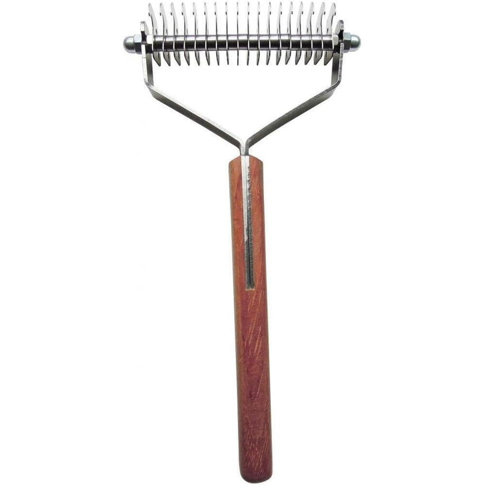 Mars Coat King Double Wide Dematting Undercoat Grooming Rake 18-Blade Stainless Steel Tool For Dogs And Cats