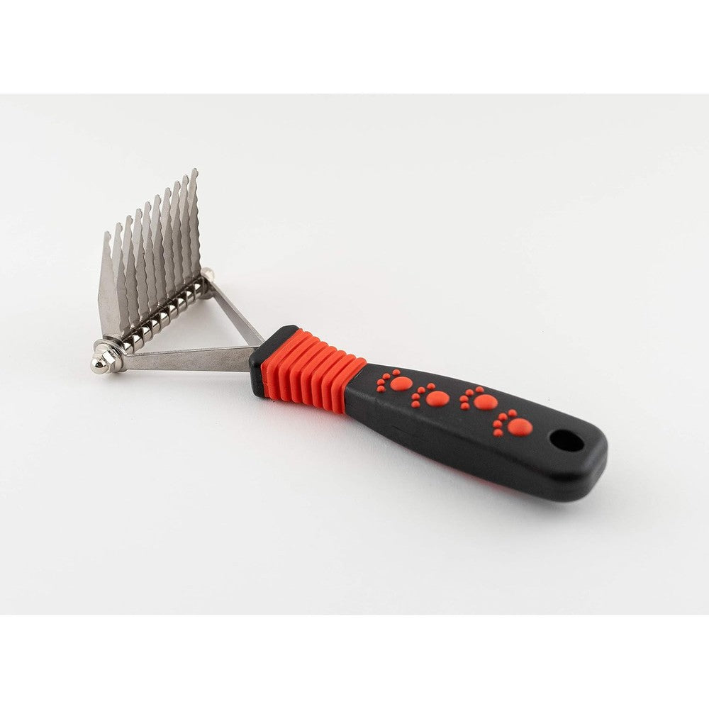 Ryan's Pet Supplies Paw Brothers 10-Blade Dematting Tool For Professional Dog And Cat Grooming With Stainless Steel Blades And Comfort Grip