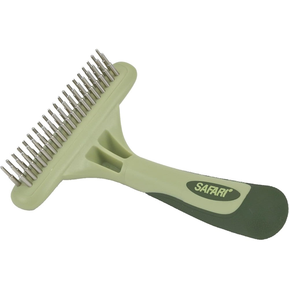 Coastal Safari Dog Undercoat Rake - Top-Grade Double Row Rotating Pins Dematting Tool For Effective Deshedding And Pet Grooming