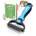Generic Pet Pro Grooming Tool, Double-Sided Dematting Comb And Deshedding Undercoat Rake For Dogs And Cats With Thick Coats (Blue)