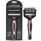 CHI For Dogs 2 In 1 Dematting And Deshedding Rake Dual Head Dog Grooming Tool For Mats Knots And Loose Undercoat Removal