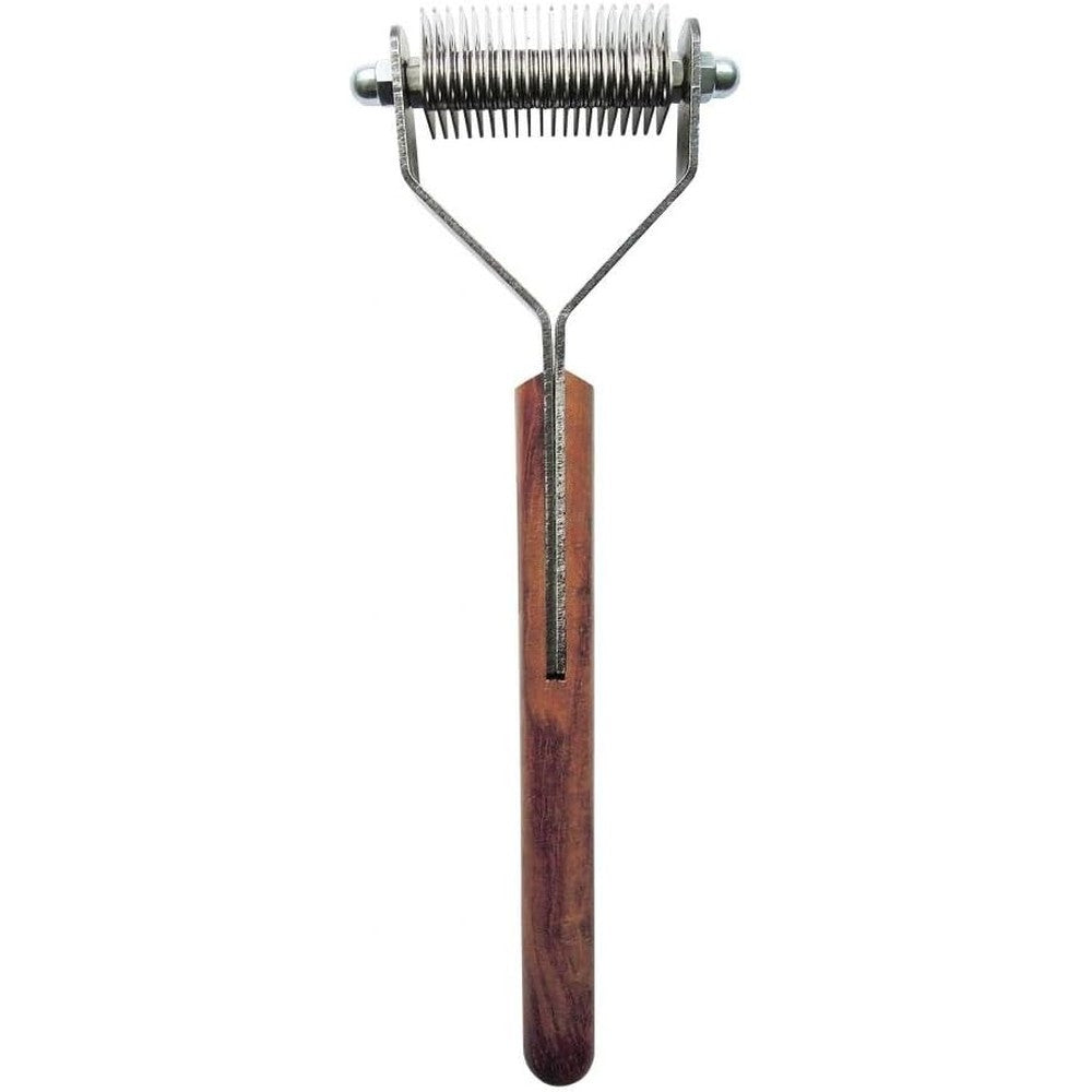 Mars Coat King Original Dematting Undercoat Grooming Rake Stripper Tool For Dogs And Cats, Stainless Steel With Wooden Handle, 20-Blade Mars