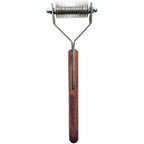 Mars Coat King Original Dematting Undercoat Grooming Rake Stripper Tool For Dogs And Cats, Stainless Steel With Wooden Handle, 20-Blade Mars