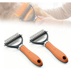 Generic Double Sided Pet Grooming Brush 2026 New Undercoat Rake For Long Haired Pets Durable Dematting Tool For Cats And Dogs 1 Orange