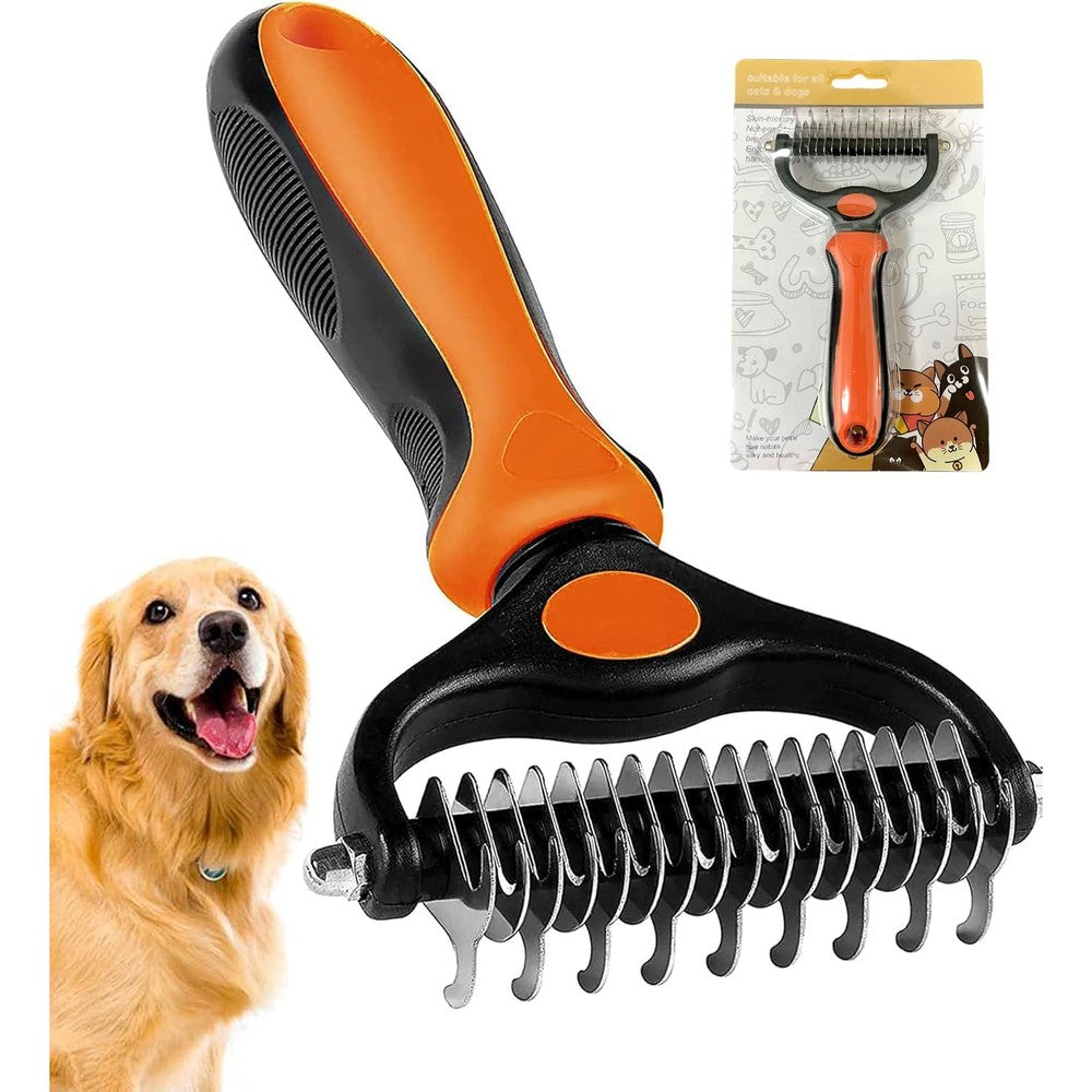 Peita Pet 2 In 1 Undercoat Rake And Dematting Comb For Long Hair Dogs And Cats, Professional Pet Hair Grooming Tool To Reduce Shedding