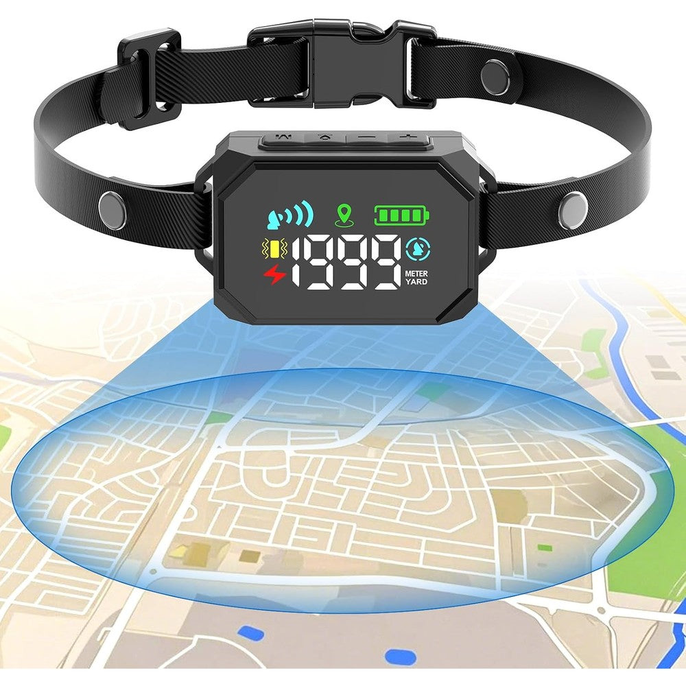 Versmelo GPS Wireless Dog Fence Electric Perimeter Collar System With Beep Vibration Shock Modes For Dogs Over Eighteen Pounds Black