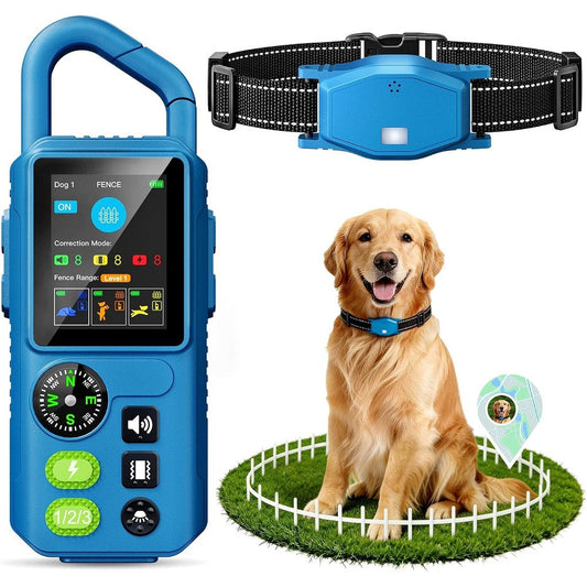 PetChums Wireless Dog Fence and Training Collar Five in One Invisible Electric Fence System with Remote Control Waterproof and Rechargeable