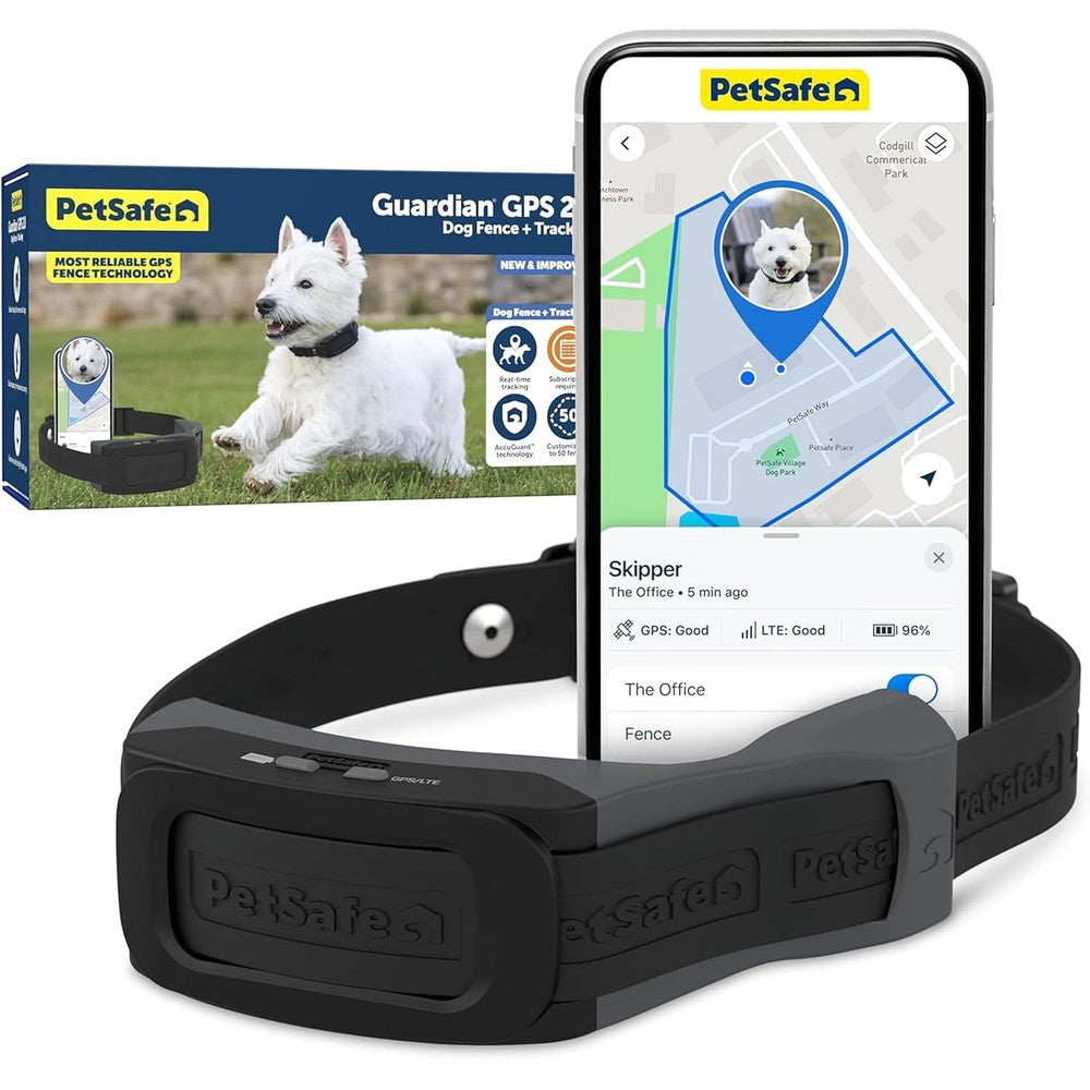 PetSafe Guardian GPS 2.0 Dog Fence and Tracking Wireless System with Waterproof Dual Frequency Location Collar for All Breeds Ten Pounds and Above