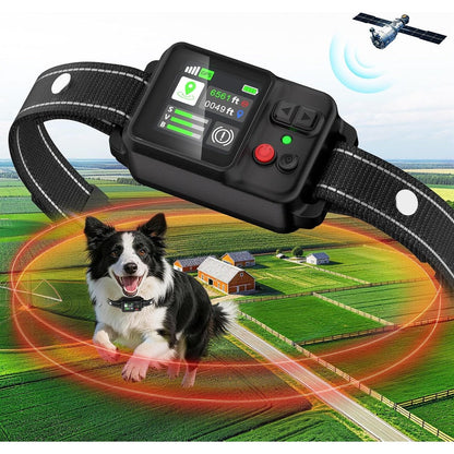 Prtrlfc GPS Wireless Dog Fence System Invisible Dog Fence With GPS Collar IP67 Waterproof Rechargeable Electric Collar For Medium And Large Dogs