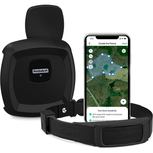 PetSafe Guardian GPS Dog Fence Subscription Free Wireless Intelligent Fence System With Redesigned Waterproof Rechargeable Collar For Large Yards