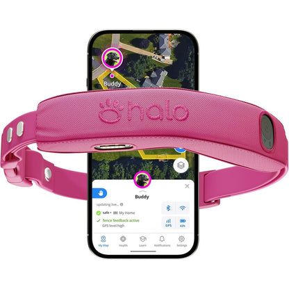 Halo Collar 5 Wireless Dog Fence And GPS Dog Collar Smart Containment System With App Controlled Boundaries Real Time Tracking One Size Orchid