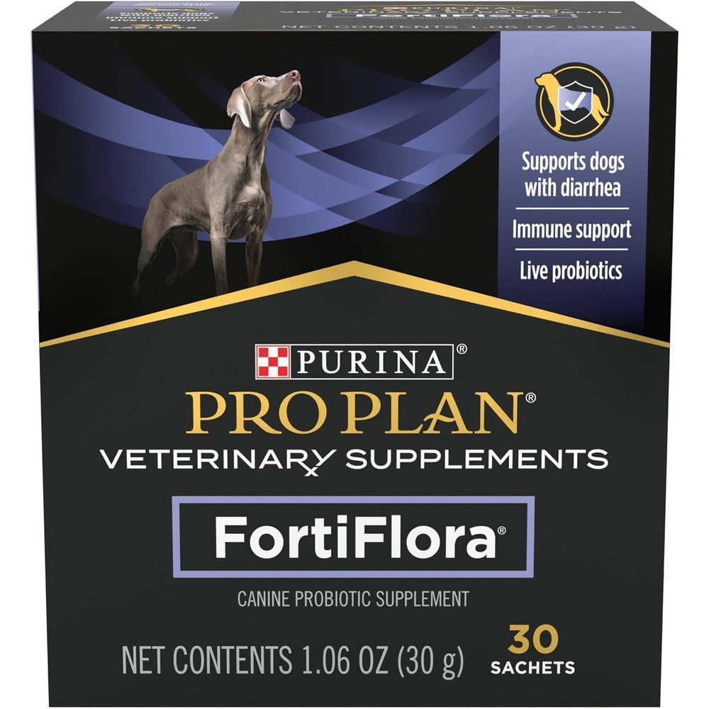 Purina Pro Plan Veterinary Supplements FortiFlora Dog Probiotic Supplement For Digestive Health And Diarrhea Relief 30 Individual Sachets