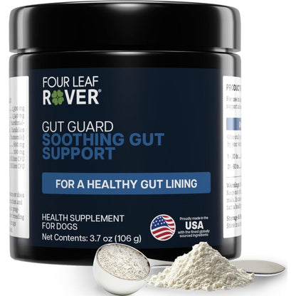 Four Leaf Rover Gut Guard Dog Probiotics Prebiotics And Organic Herbs Powder Supplement For Gut Health Immune Support Three Point Seven Ounce