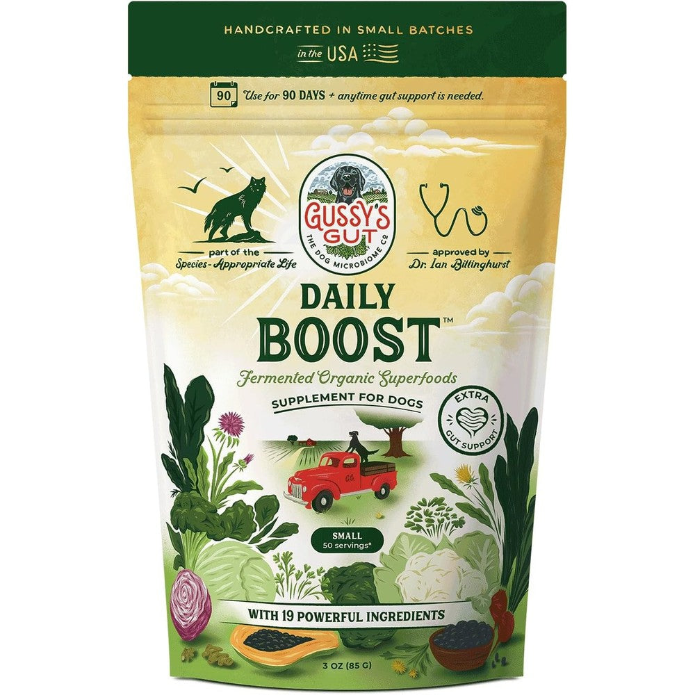 Gussys Gut Daily Boost Fermented Organic Superfood Dog Gut Health Human Grade Pre And Probiotic Digestive Supplement Three Ounce