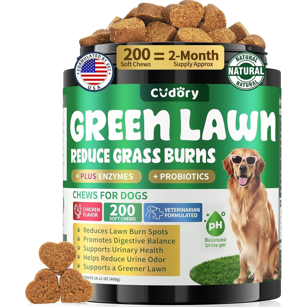 Kinpur Pet Care Cudory Green Lawn Chews For Dogs Urine Neutralizer Soft Chews For Urinary Tract And Gut Health Chicken Flavor 200 Count
