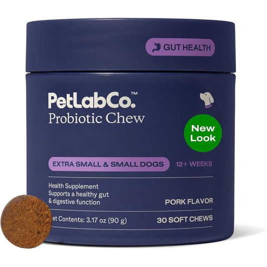 PetLab Co. Probiotics For Dogs Support Gut Health Occasional Diarrhea Paw Licking And Seasonal Allergies Pork Flavor 30 Soft Chews