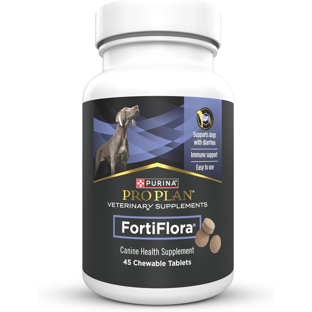 Purina Pro Plan Veterinary Diets FortiFlora Chewable Probiotic Tablets For Dogs And Puppies Digestive Health Support 45 Count