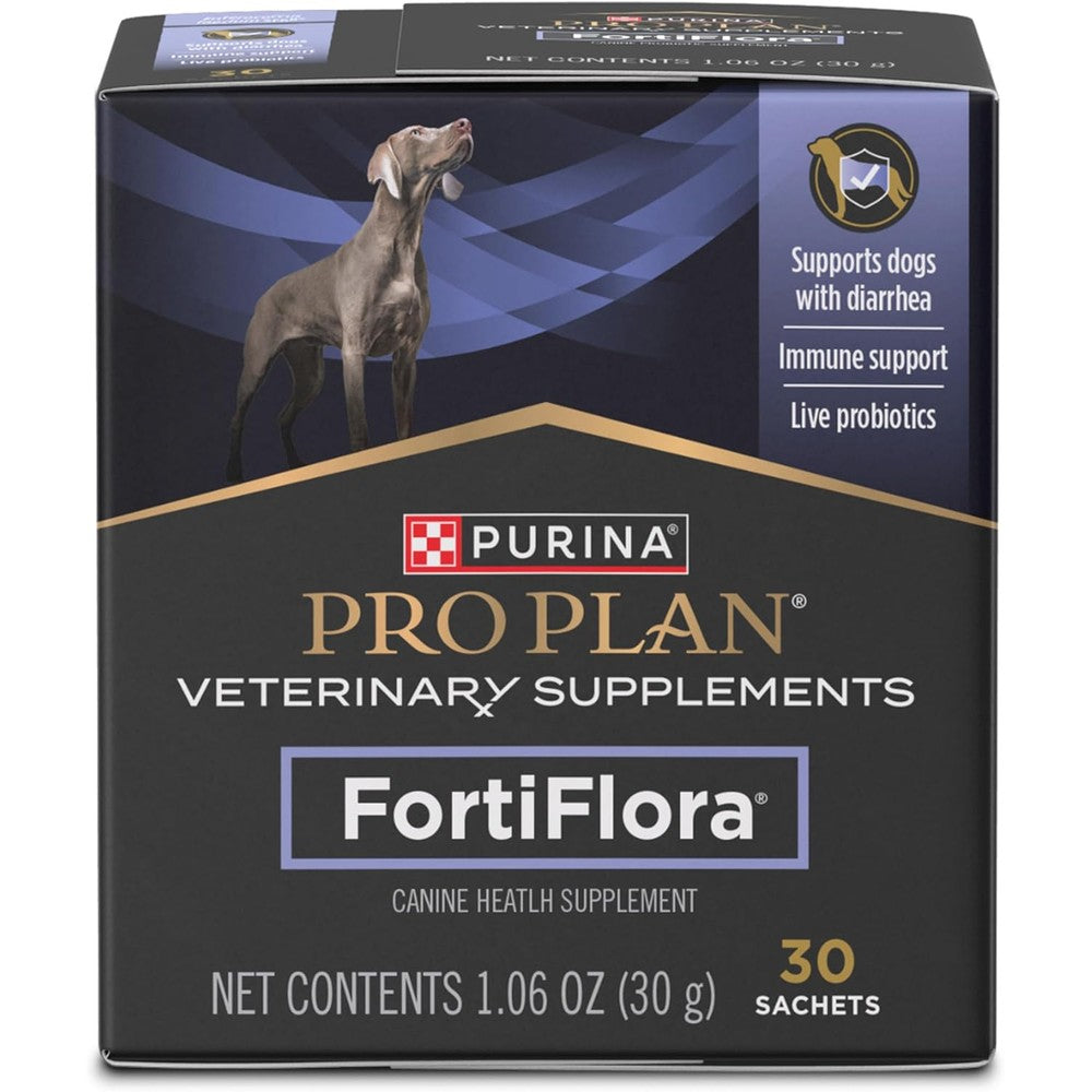 Purina Pro Plan Veterinary Supplements FortiFlora Canine Probiotic Supplement For Dog Digestive Health Liver Flavor 30 Count Box