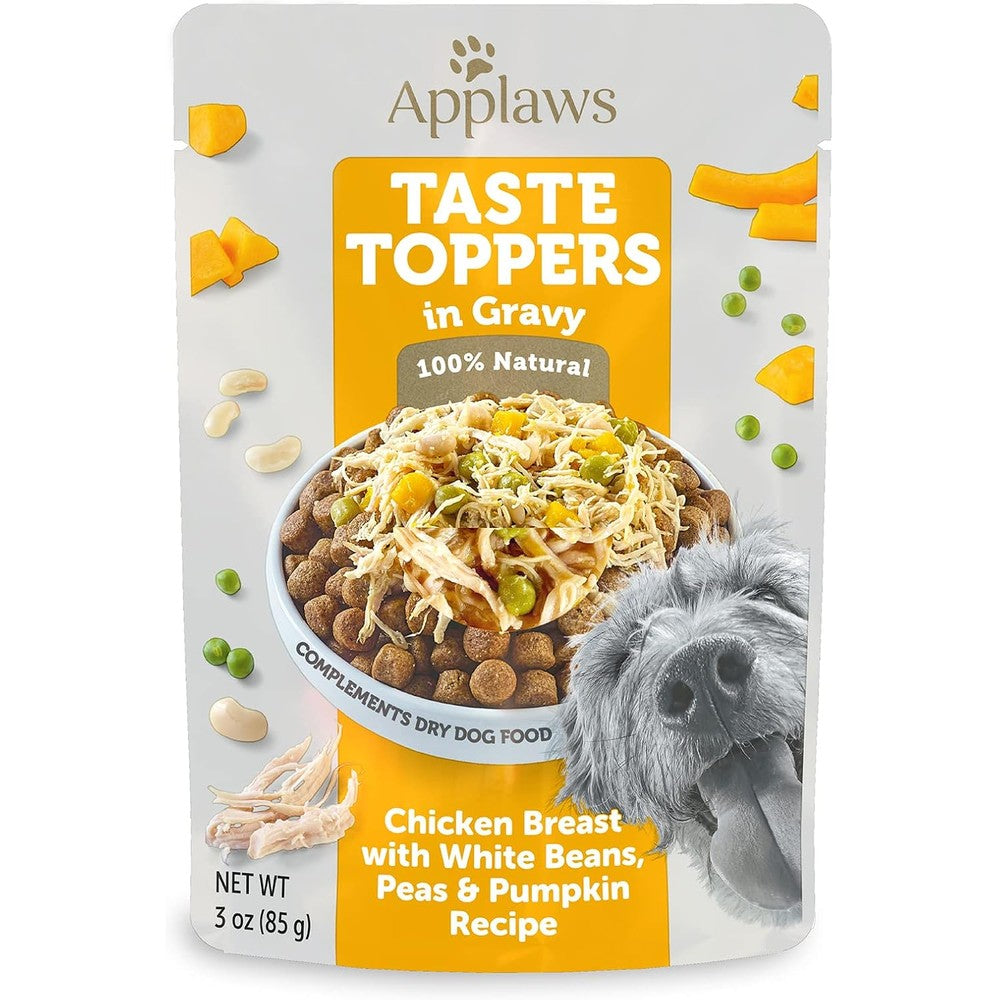 Applaws Taste Toppers Natural Wet Dog Food Topper Chicken With Peas And Pumpkin In Gravy 12 Pack Of 3 Ounce Pouches