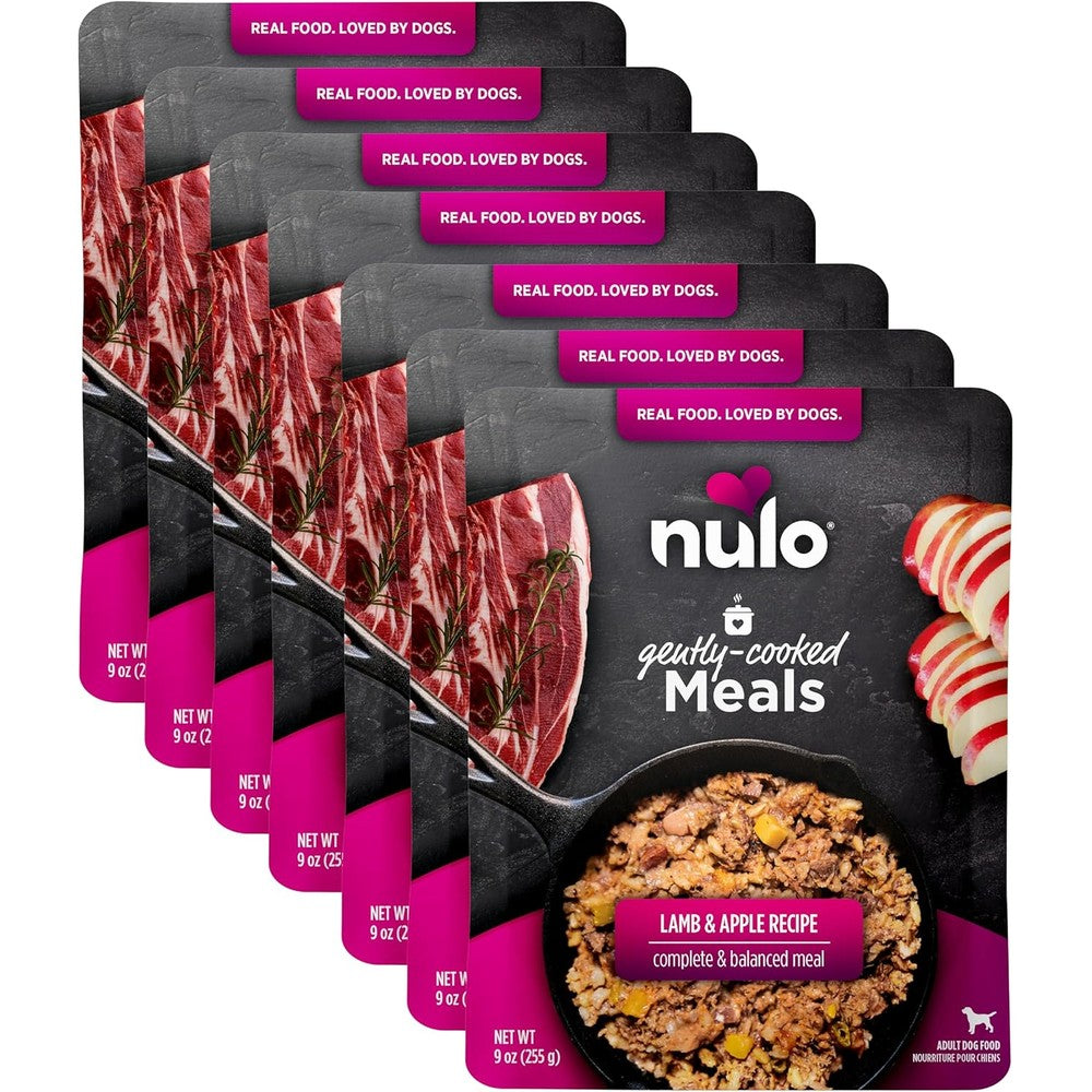 Nulo Gently Cooked Meals Lamb And Apple Shelf Stable Fresh Wet Dog Food Pouches 9 Ounce 8 Count