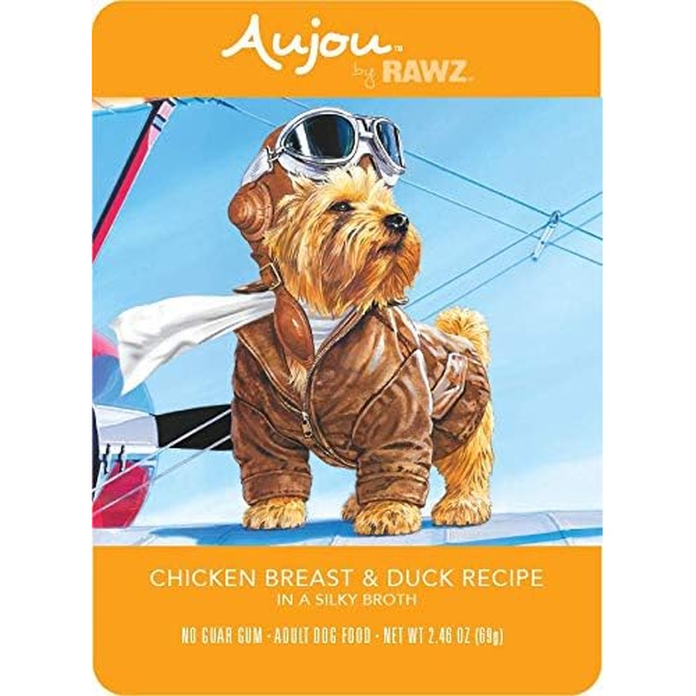 Rawz Aujou Chicken Breast And Duck Wet Dog Food For Adult Dogs 8 Pack Of 2.46 Ounce Pouches