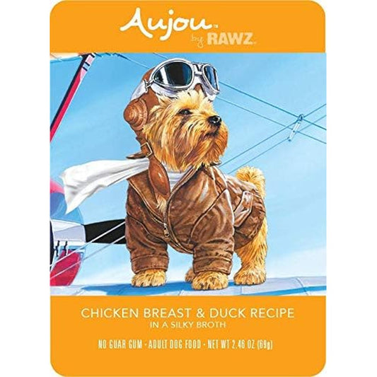 Rawz Aujou Chicken Breast And Duck Wet Dog Food For Adult Dogs 8 Pack Of 2.46 Ounce Pouches