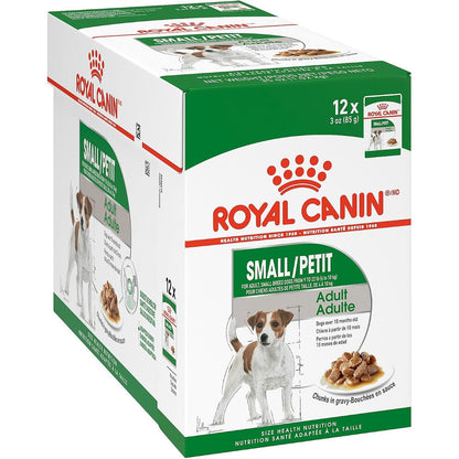 Royal Canin Size Health Nutrition Small Adult Chunks In Gravy Wet Dog Food 3 Ounce Pouch Pack Of 12