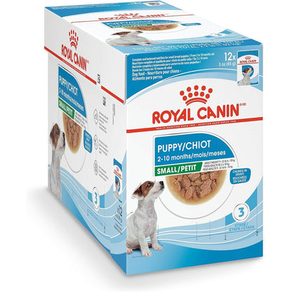 Royal Canin Size Health Nutrition Small Puppy Chunks In Gravy Wet Dog Food 3 Ounce Pouch Pack Of 12
