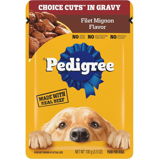 Pedigree Choice Cuts In Gravy Adult Soft Wet Dog Food Filet Mignon Flavor 3.5 Ounce Pouch