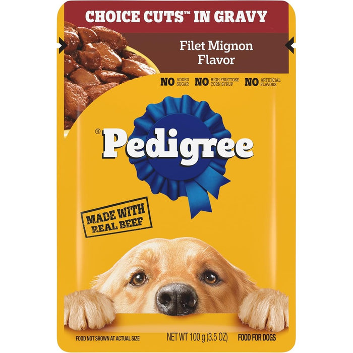 Pedigree Choice Cuts In Gravy Adult Soft Wet Dog Food Filet Mignon Flavor 3.5 Ounce Pouch