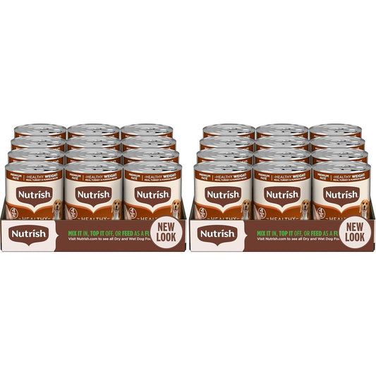 Nutrish Rachael Ray Weight Management Wet Dog Food Premium PatÃ© Real Turkey And Pumpkin Recipe 13 Ounce Can Pack Of 24
