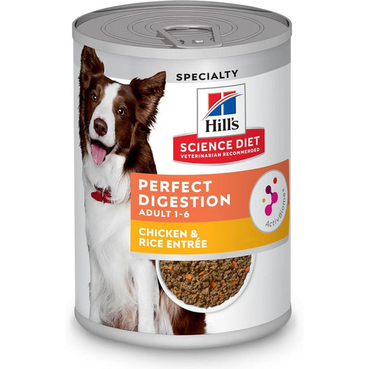 Hill's Science Diet Adult 1-6 Perfect Digestion Wet Dog Food Chicken And Rice Recipe 12.8 Ounce Cans 12 Pack