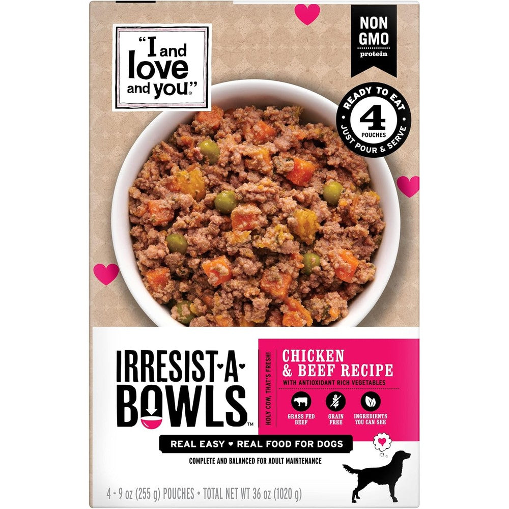 I And Love And You Irresist A Bowls Freeze Dried Dog Food Chicken And Beef Recipe 4 Pack 36 Ounces Total