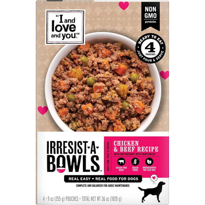 I And Love And You Irresist A Bowls Freeze Dried Dog Food Chicken And Beef Recipe 4 Pack 36 Ounces Total